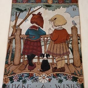 Mary Engelbreit Tapestry Wall Hanging “Make A Wish” 26” x 36” Polyester/Cotton